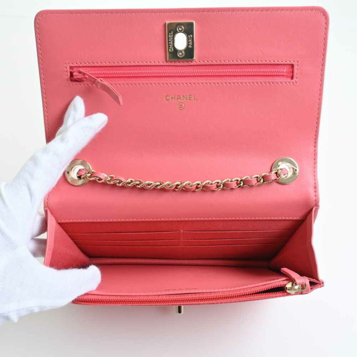 Chanel Pink Leather Wallet On Chain wallet accessories