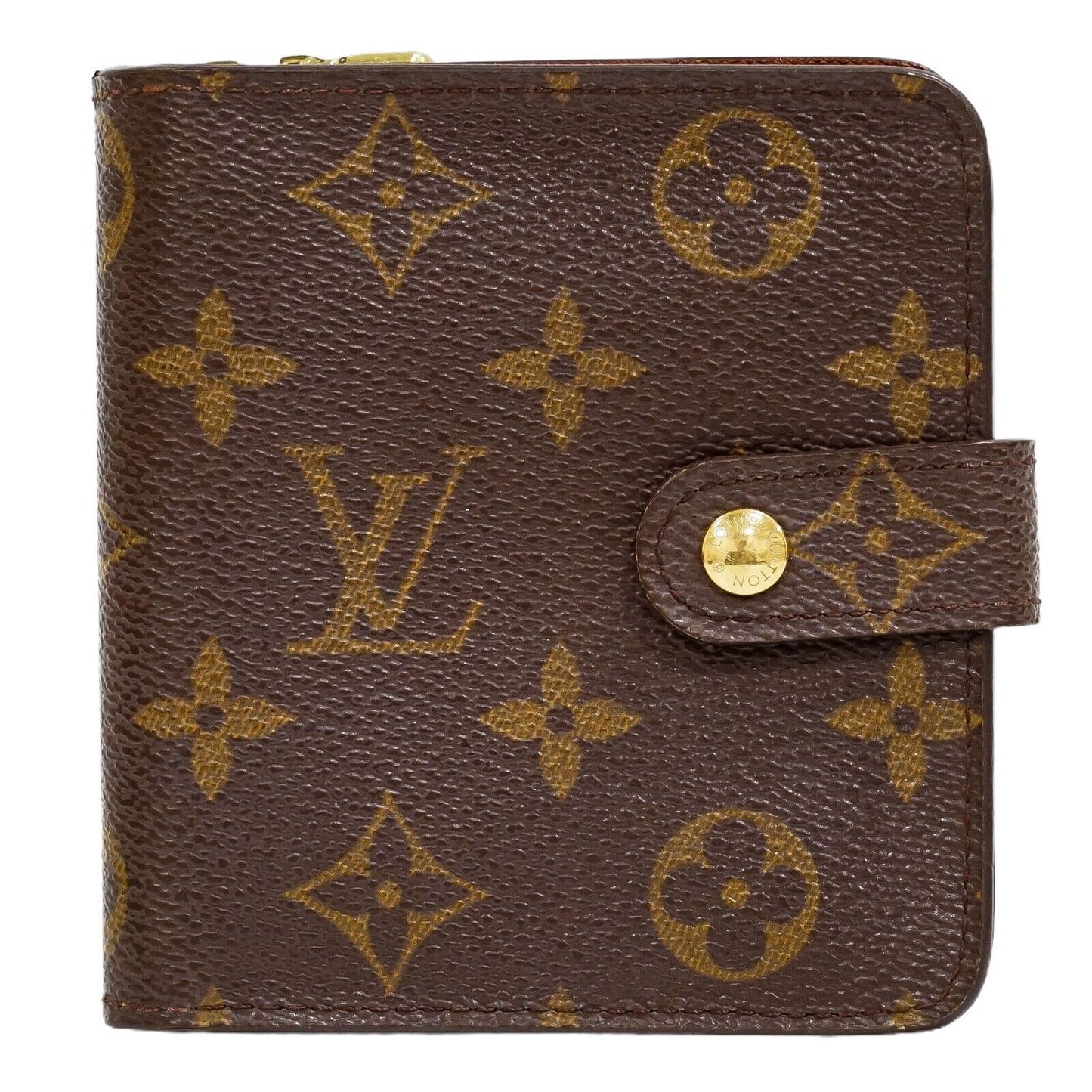 Louis Vuitton Brown Canvas Compact zip wallet accessories