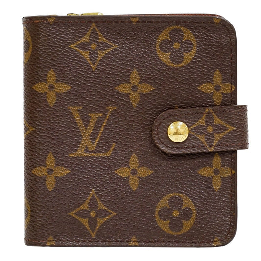 Louis Vuitton Brown Canvas Compact zip wallet accessories