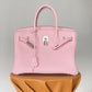HM Birkin Nata Swift Pink For Women Silver Toned Hardware 11.8in/30cm