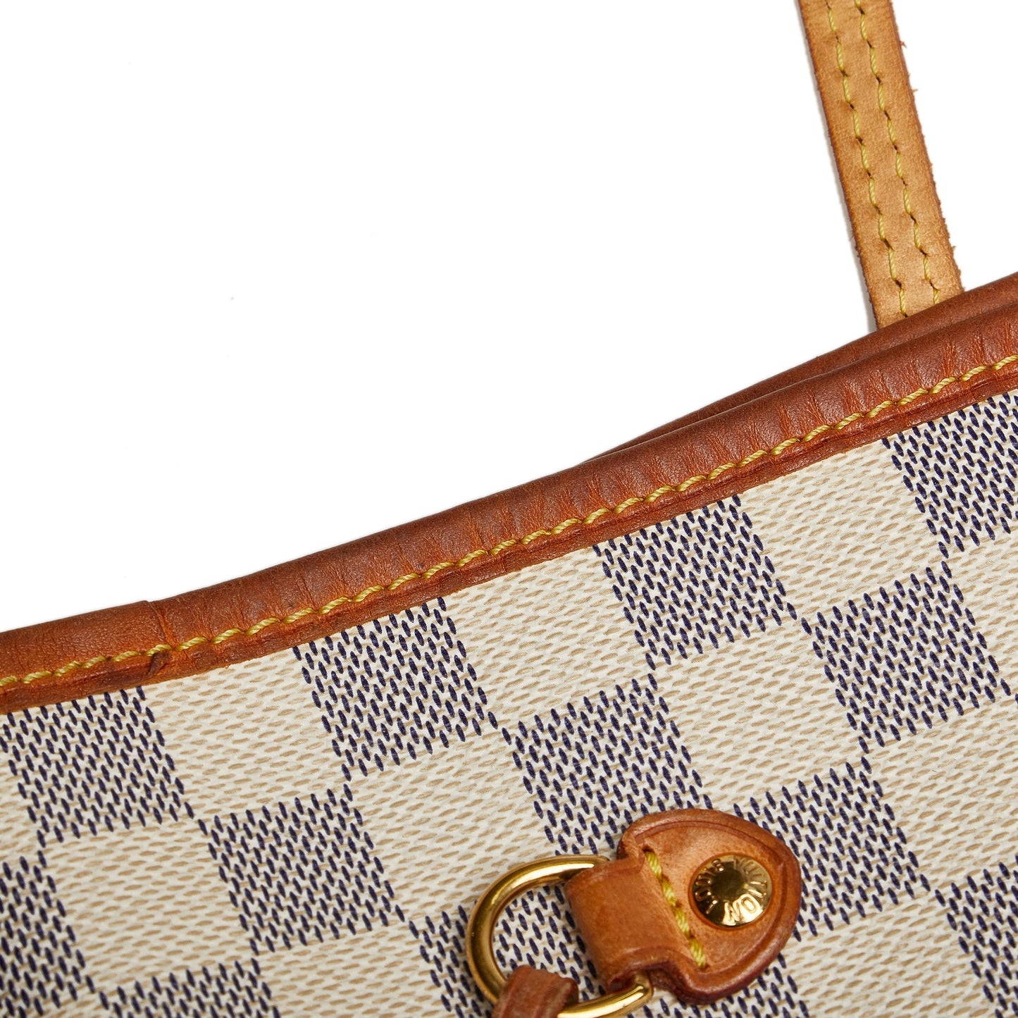 White Louis Vuitton Damier Azur Neverfull MM Tote Bag