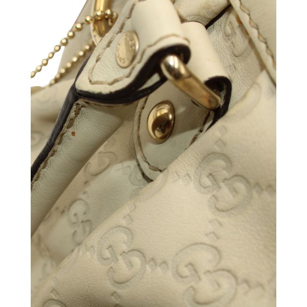 GUCCI Ivory sima Gg Tote Bag