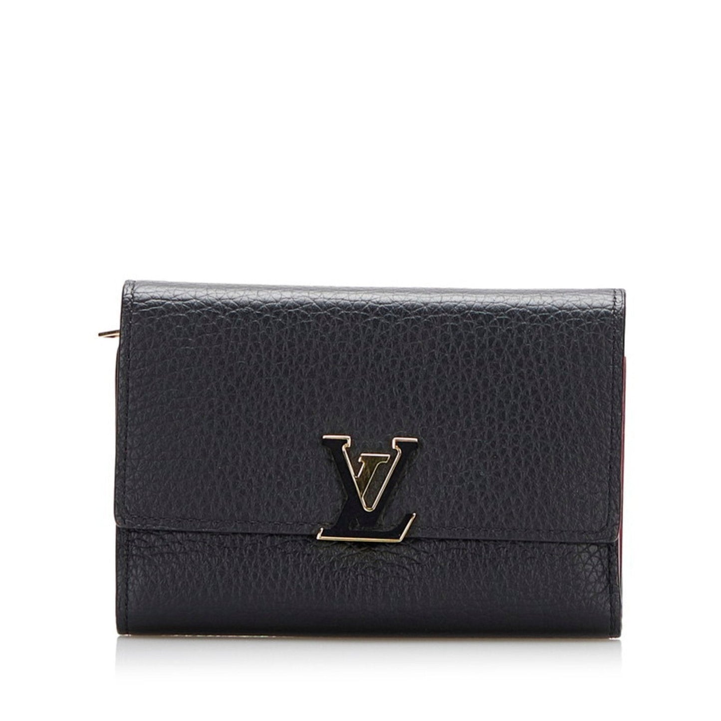 Louis Vuitton Black Leather Capucines wallet accessories