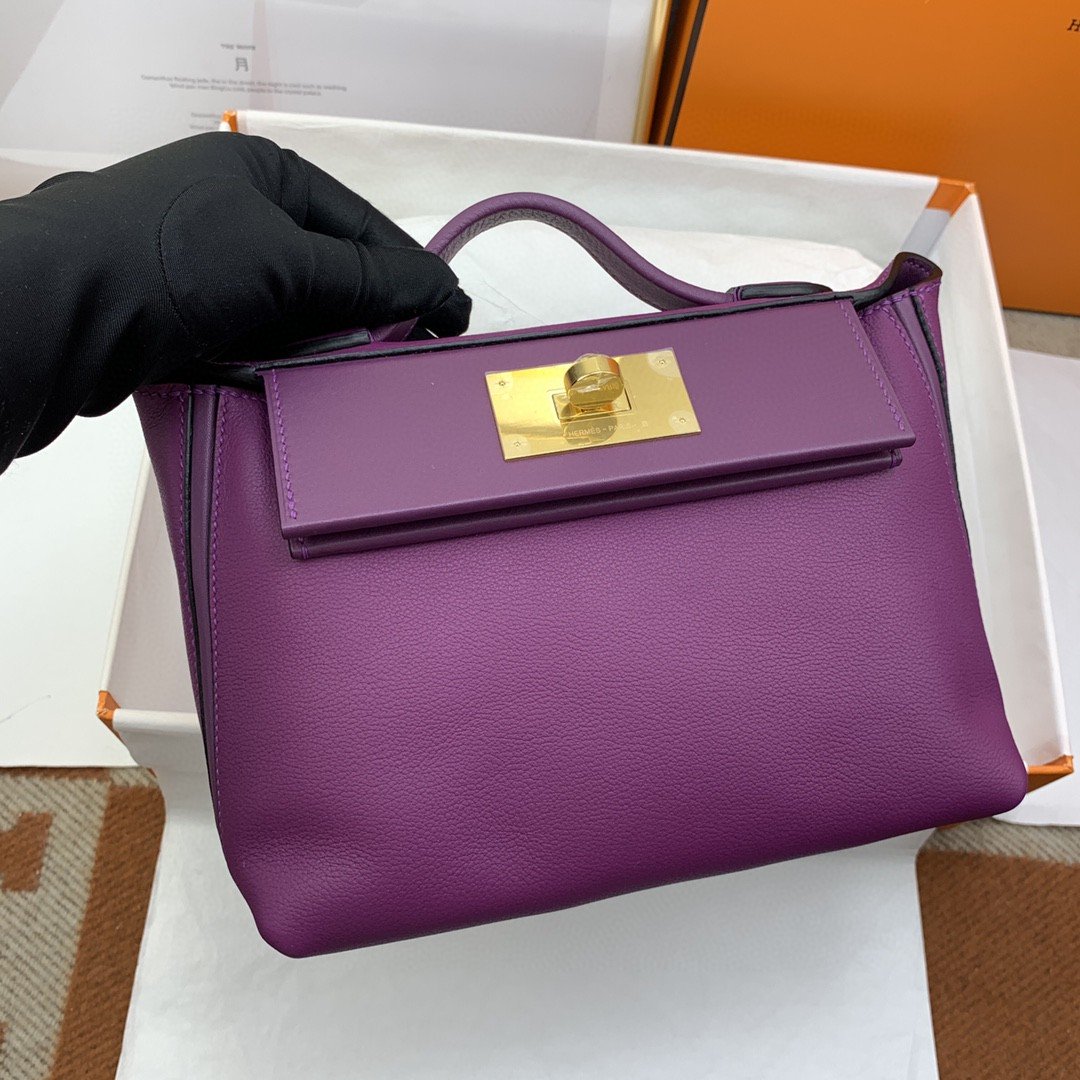 HM 24/24 Mini Evercolor Swift Purple For Women, Womenâ€™s Handbags, Shoulder Bag 8.2in/21cm