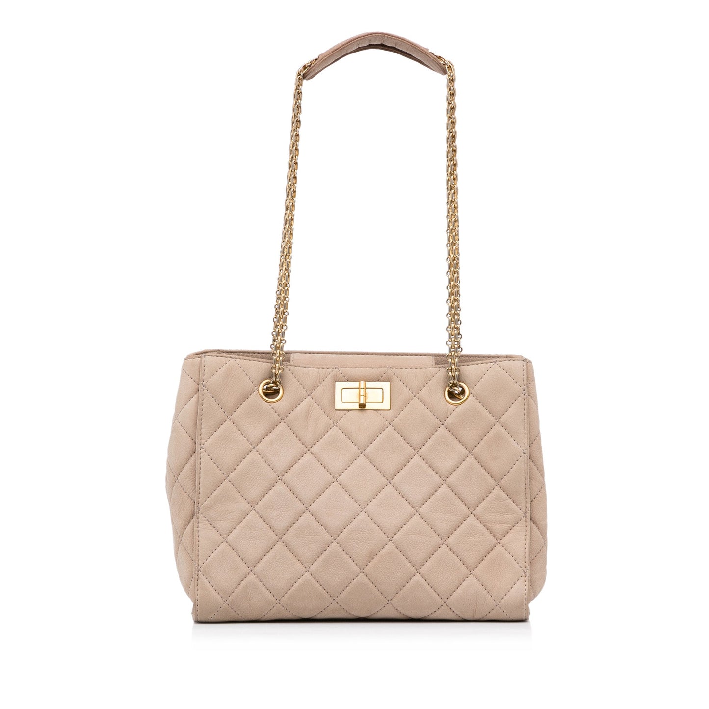 Beige Chanel Reissue Caviar Chain Tote Bag