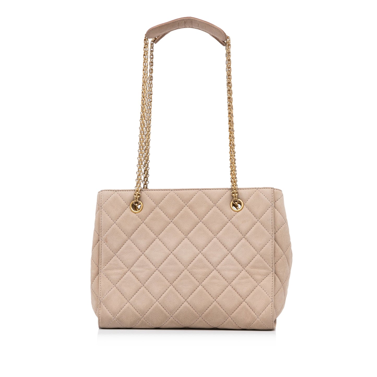 Beige Chanel Reissue Caviar Chain Tote Bag