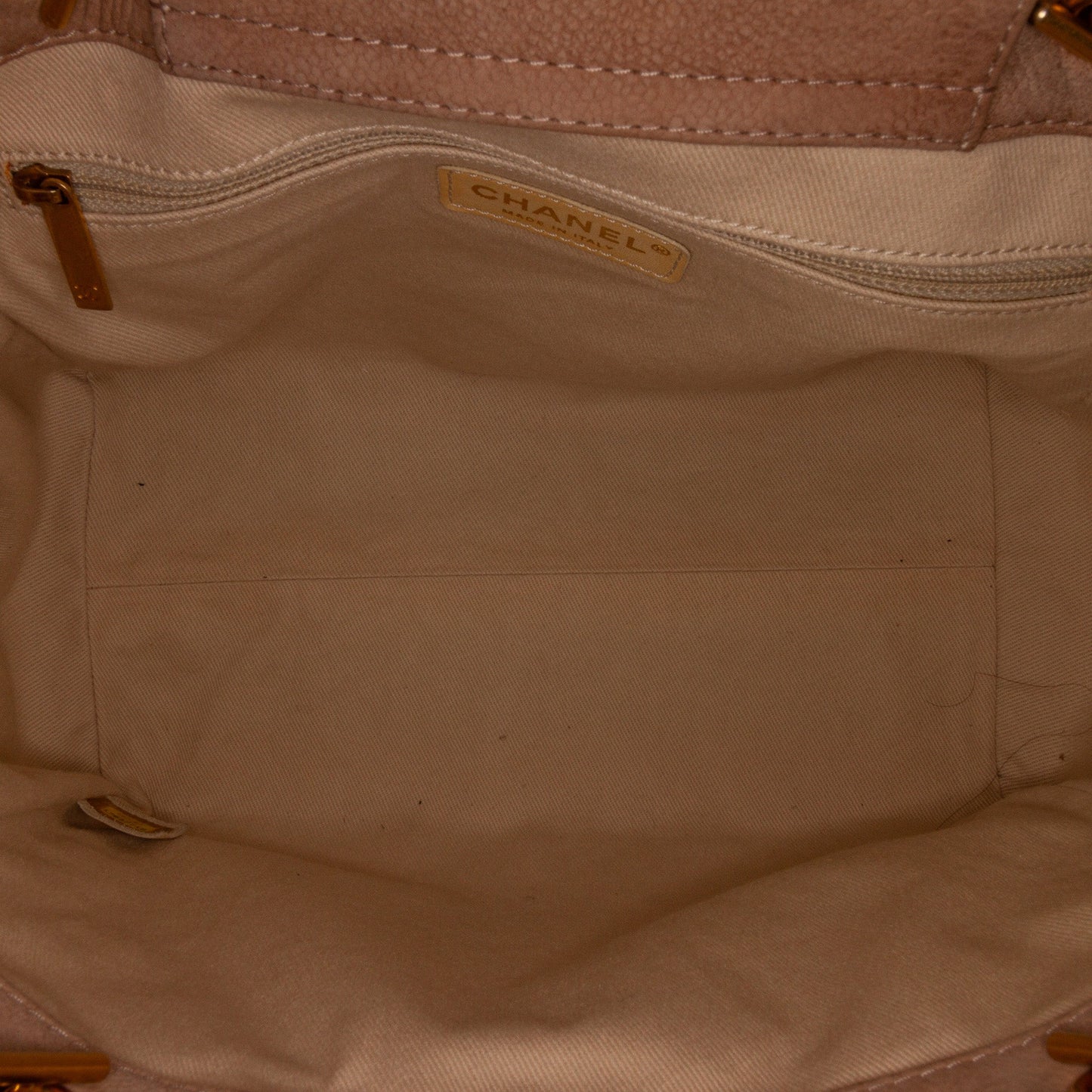 Beige Chanel Reissue Caviar Chain Tote Bag