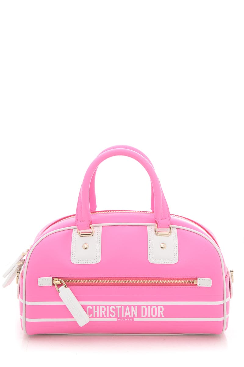 Christian Dior Cruise 2022 Vibe Pink & White Logo Handle Bag