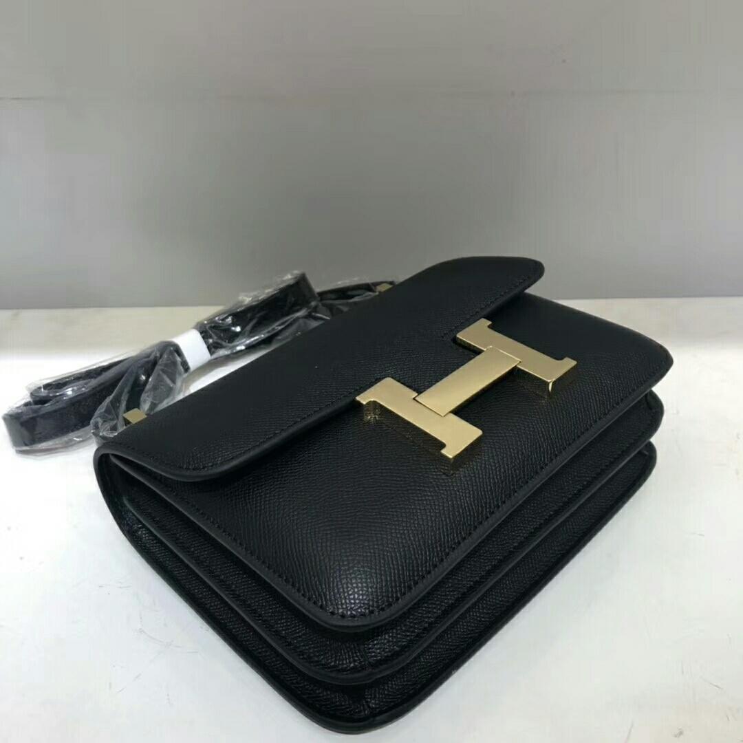HM Constance 23 Epsom Black For Women, Womenâ€™s Handbags, Shoulder Bags 9in/23cm
