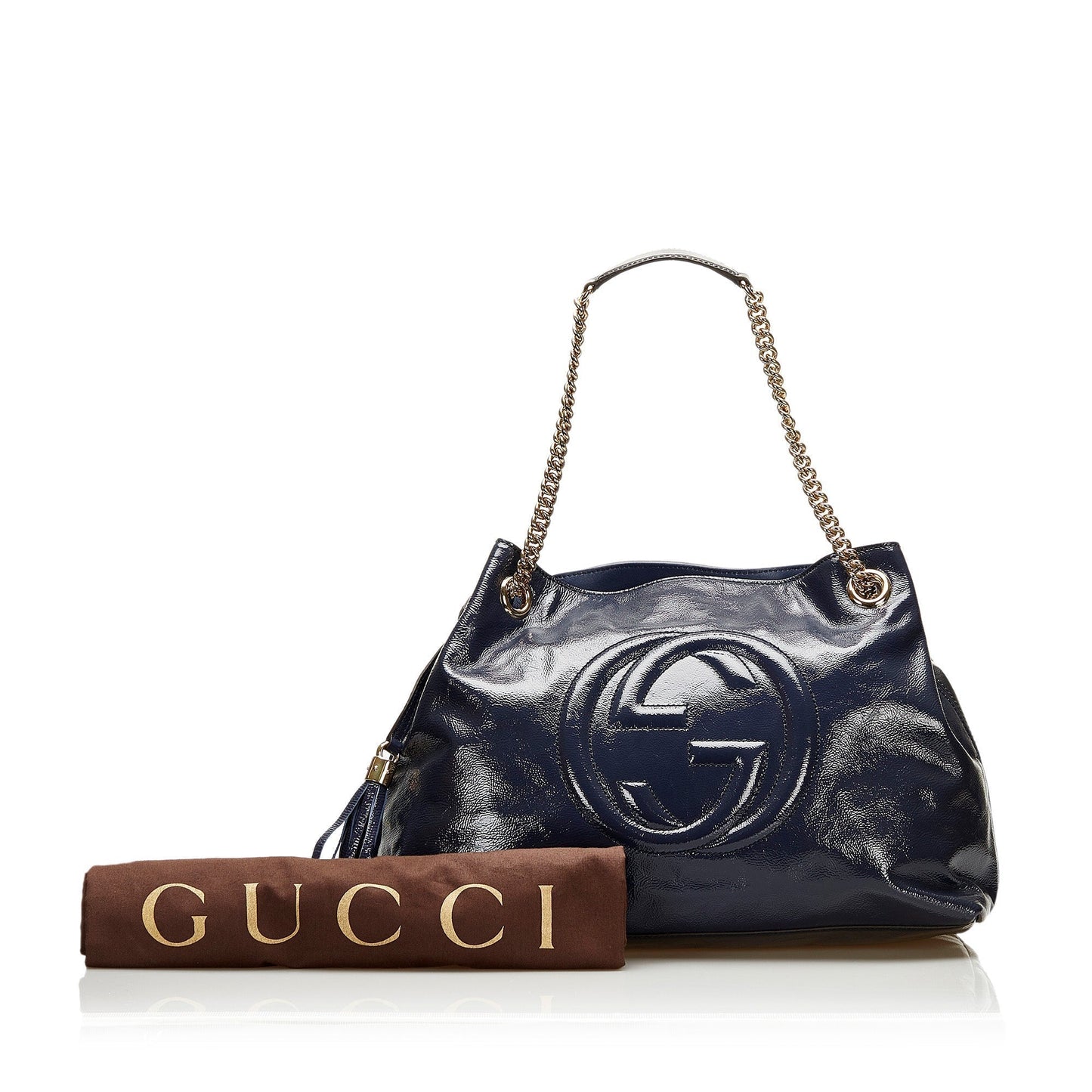 Gucci Medium Patent Leather Soho Chain Tote Tote Bag