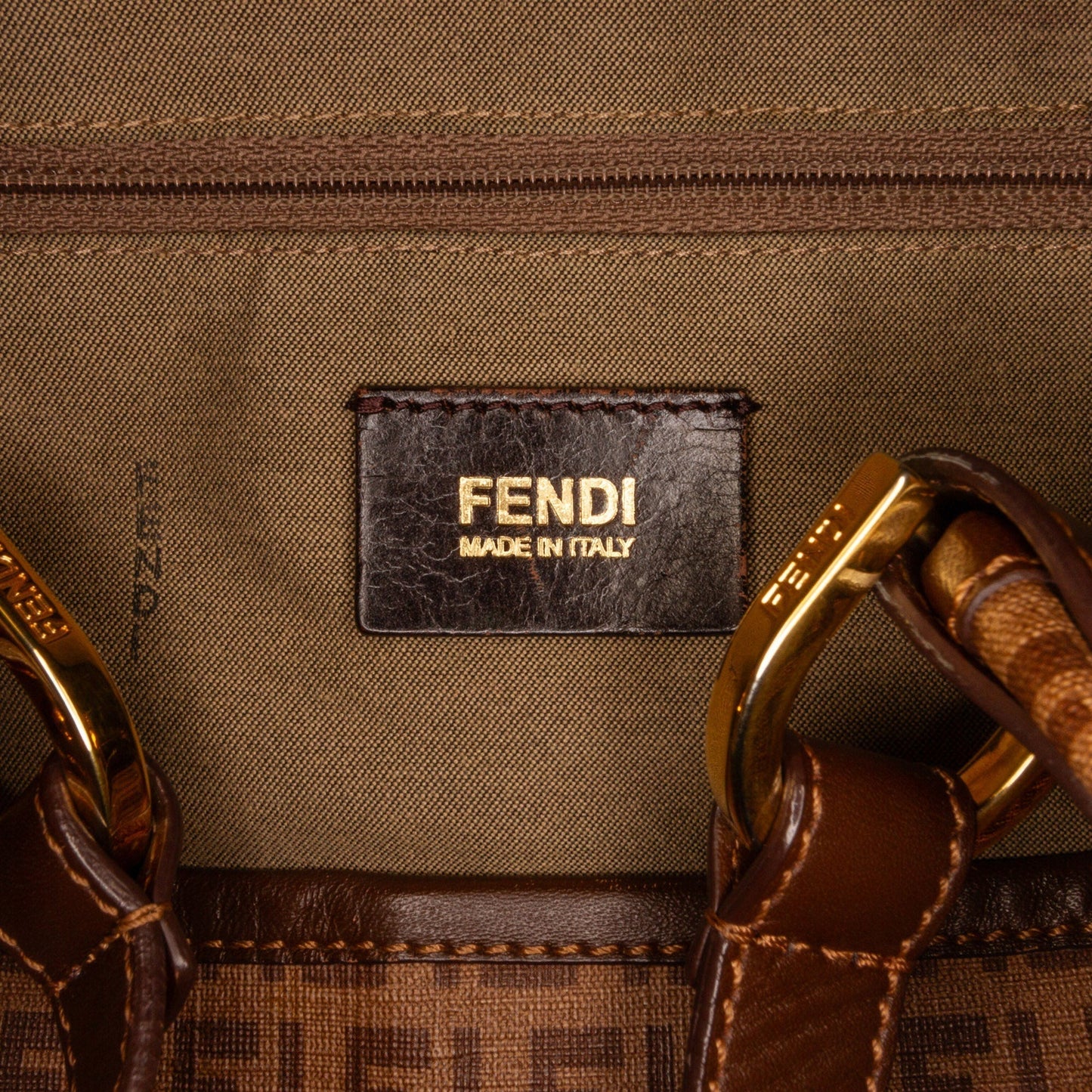 Brown Fendi Zucchino Spalmati Chiusura Tote