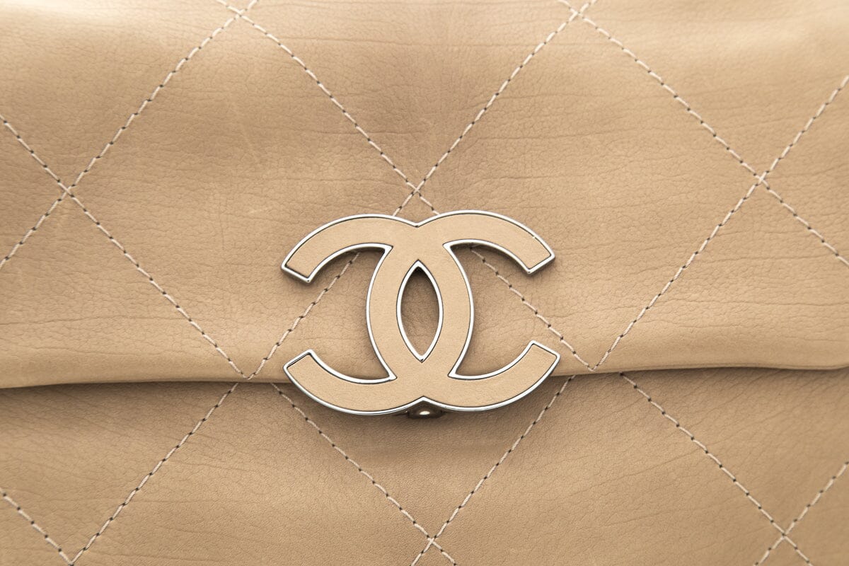 Chanel 2011 Beige Hamptons CC Flap Handbag