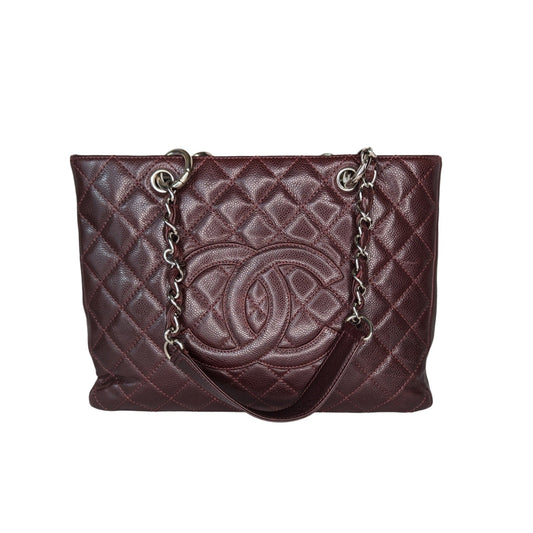 Chanel bags Burgundy Quilted Caviar Grand Shopping Tote GST