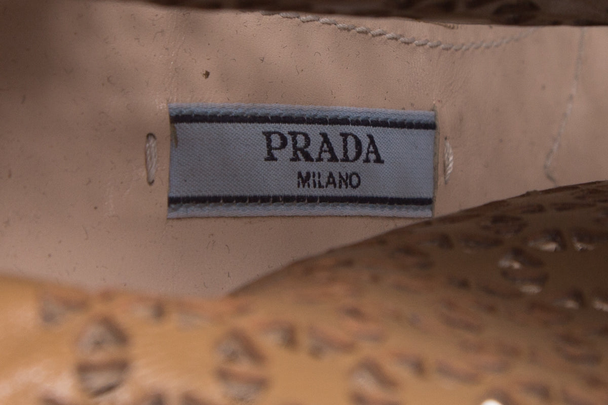 Prada Natural Booties SZ 37