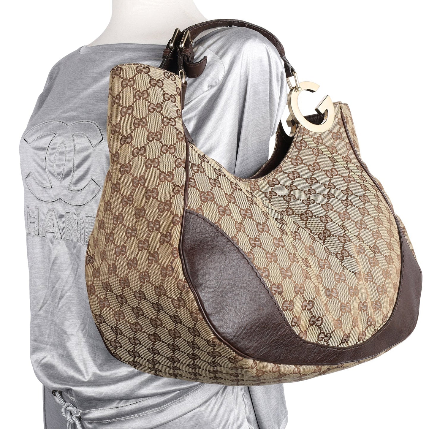 Gucci Charlotte Canvas Hobo Bag ( )