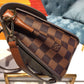 LV Beaumarchais Damier Ebene Canvas Venus Pink For Women, Womenâ€™s Handbags, Shoulder And Crossbody Bags 9.8in/25cm LV N40147