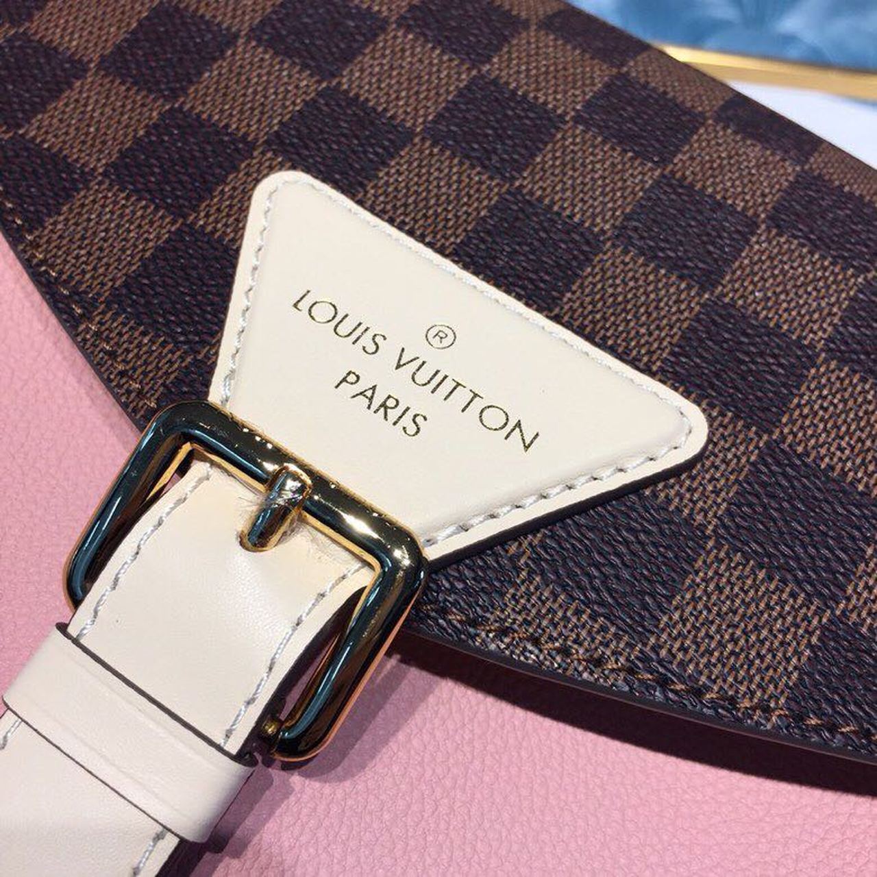 LV Beaumarchais Damier Ebene Canvas Venus Pink For Women, Womenâ€™s Handbags, Shoulder And Crossbody Bags 9.8in/25cm LV N40147