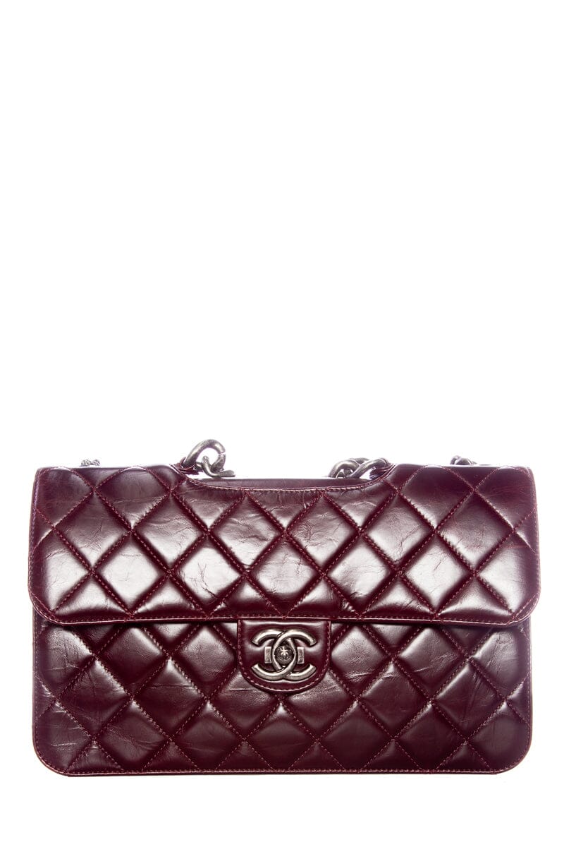 Chanel Perfect Edge Flap Burgundy with Silver Hardware Handbag