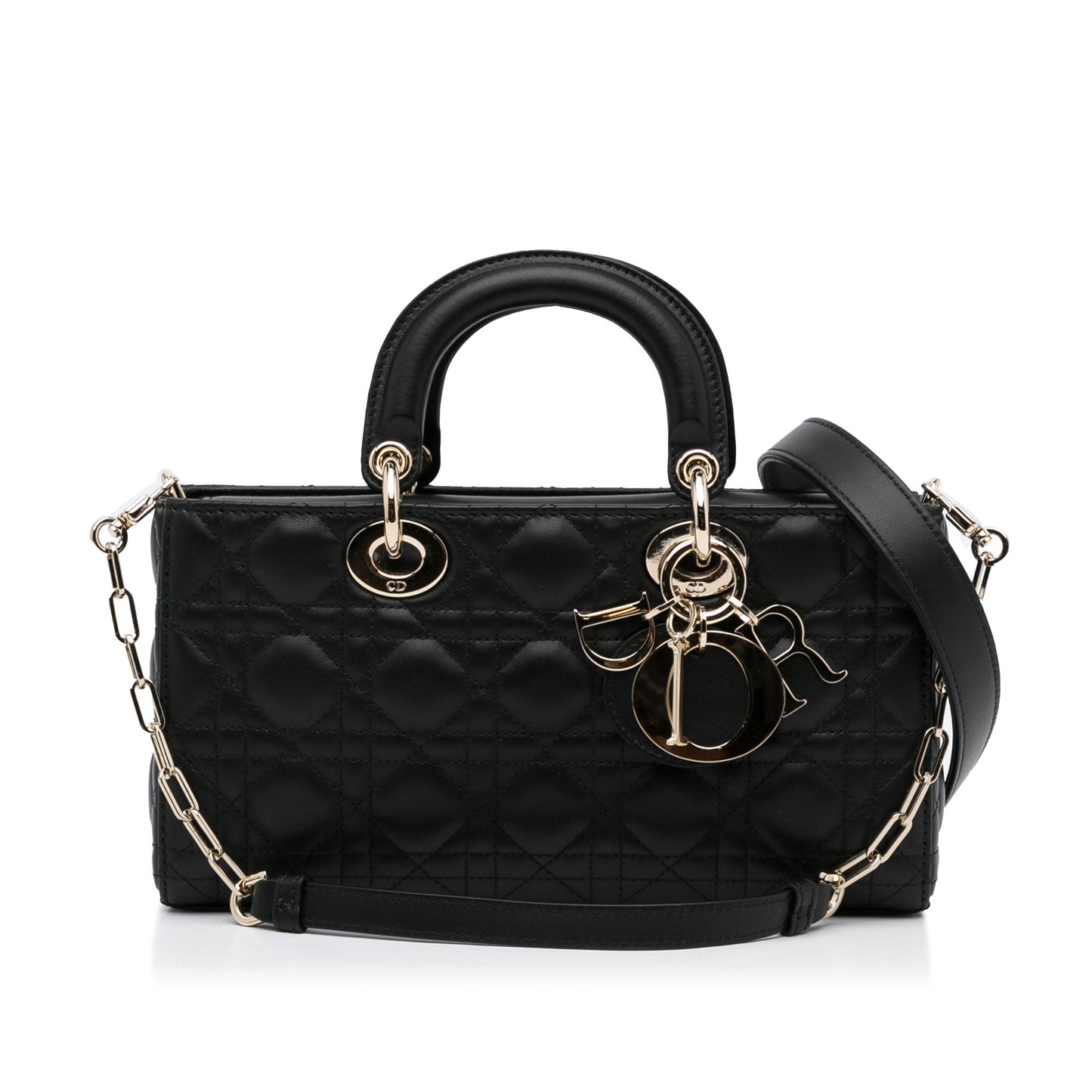 Dior Lady D-Joy Medium Black Cannage Quilted Leather