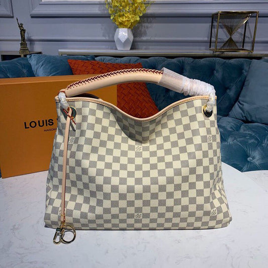 LV Artsy MM Damier Azur Canvas For Women, Shoulder Bags 16.1in/41cm LV N40253