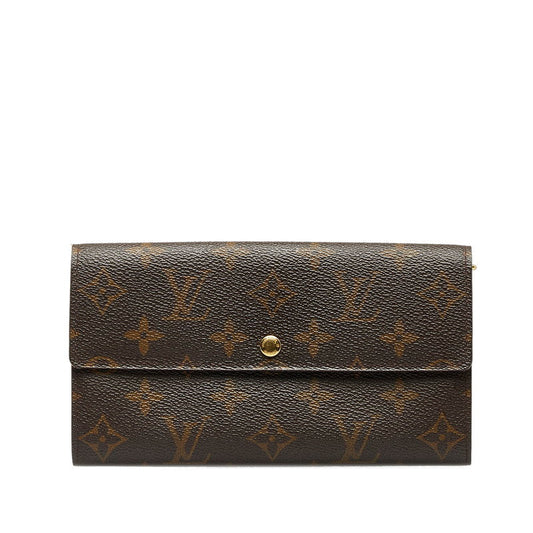 Louis Vuitton Monogram  Port Monet Credit Long Wallet M61725 Brown PVC Leather  Louis Vuitton