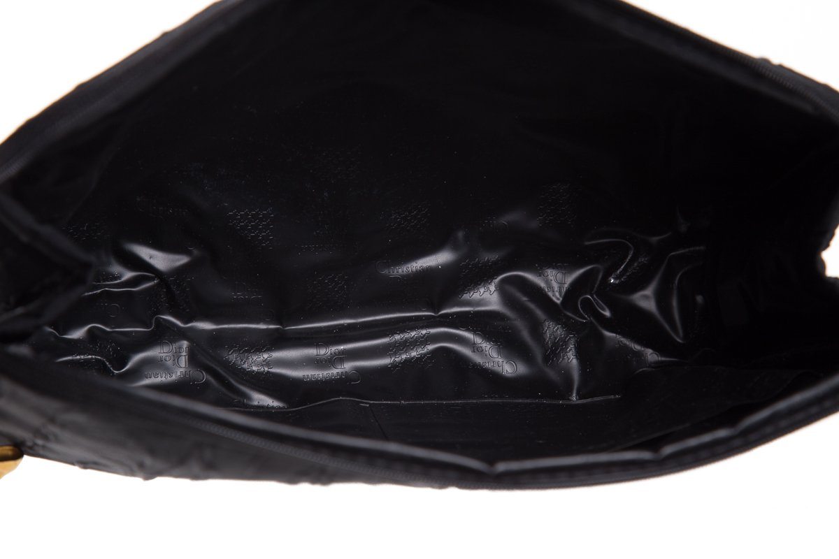 Christian Dior Vintage Black Satin Pouch