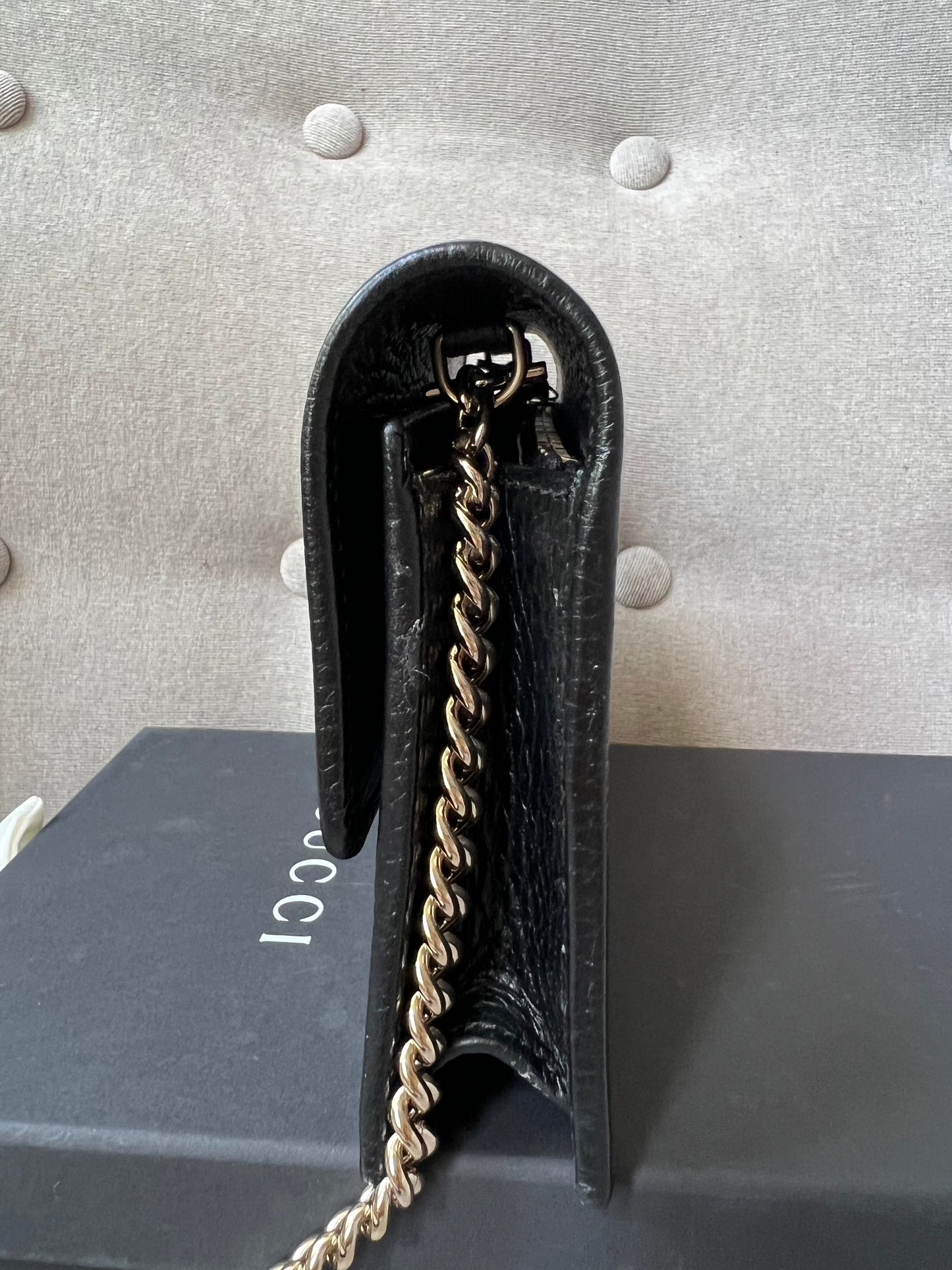 Gucci Black Interlocking GG Chain Wallet