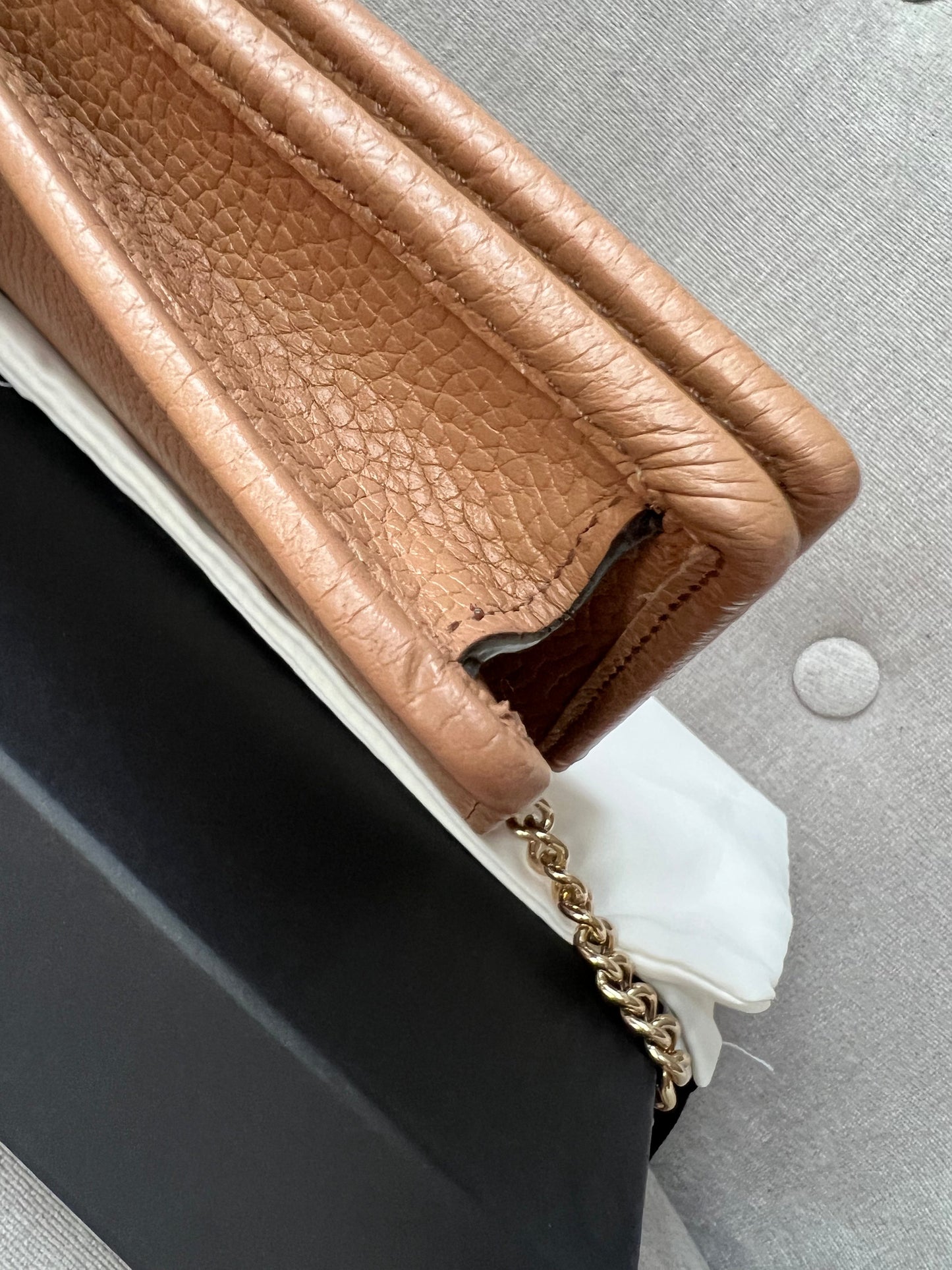 Gucci Rose Beige Soho Chain Wallet