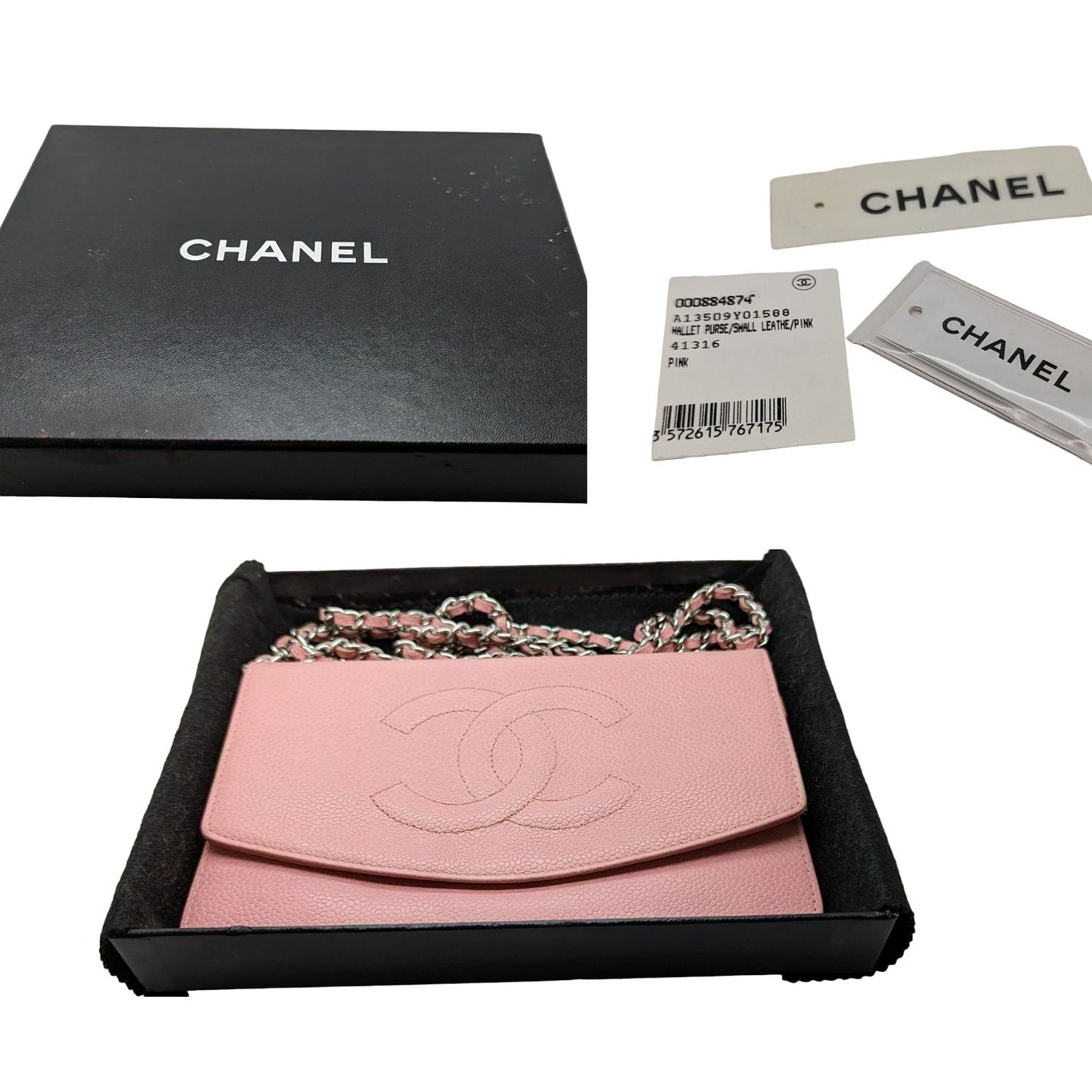 Chanel bags Vintage Pink Caviar Timeless Wallet On Chain WOC