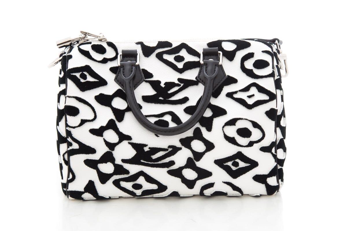 Louis Vuitton Speedy Bandouliere 25 Urs Fischer Black & White Handbag