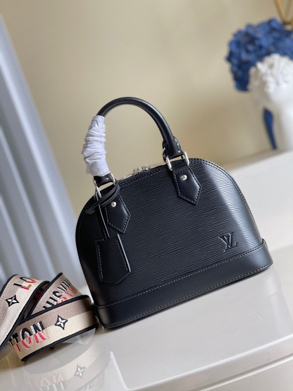 LV Alma BB Monogram Blossoms Black For Women, Shoulder And Crossbody Bags 9.3in/23.5cm LV M59217