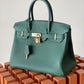 HM Birkin Nata Swift Dark Green For Women Gold Toned Hardware 11.8in/30cm