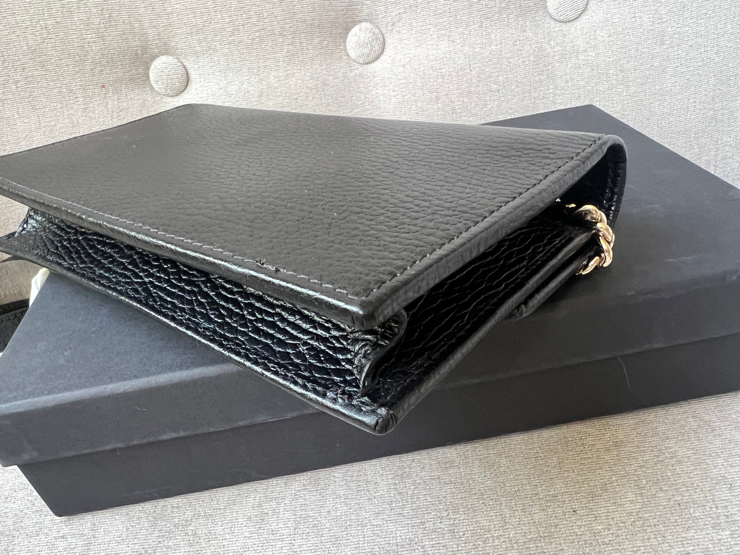 Gucci Black Interlocking GG Chain Wallet