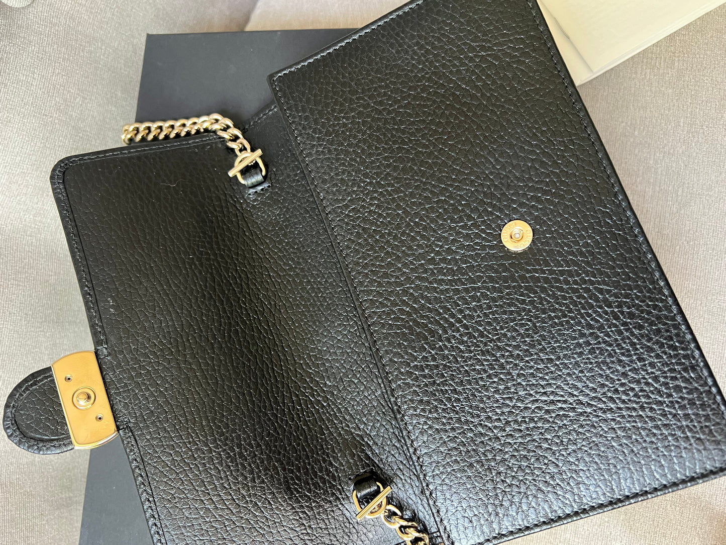 Gucci Black Interlocking GG Chain Wallet