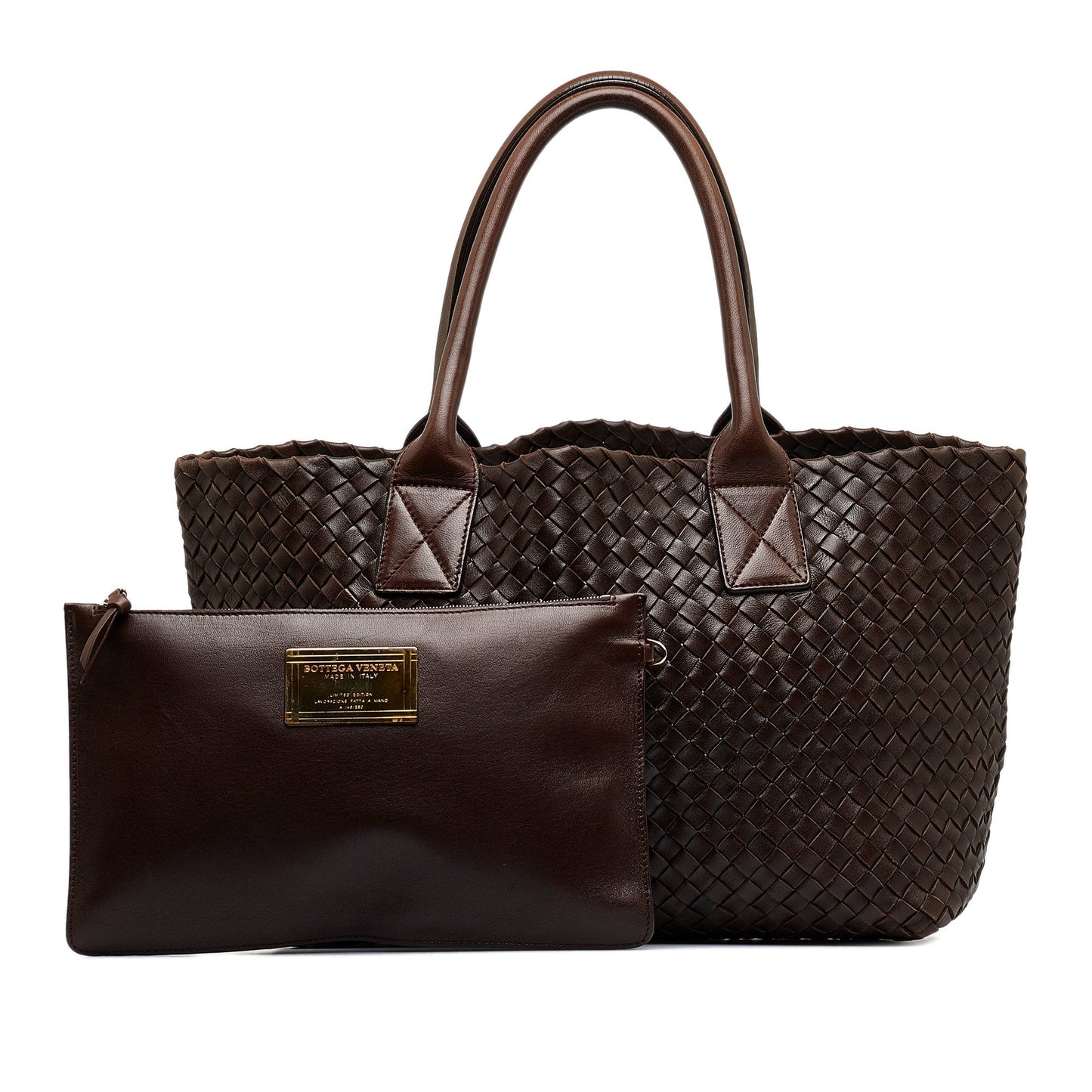 Brown Bottega Veneta Intrecciato Cabat Tote Bag