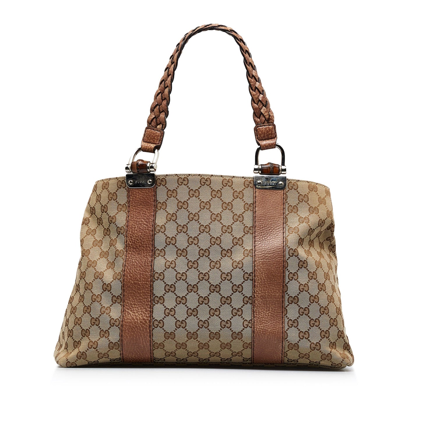 GUCCI Medium GG Canvas Bamboo Bar Tote Tote Bag