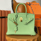 HM Birkin Nata Swift Green For Women Gold Toned Hardware 10in/25cm