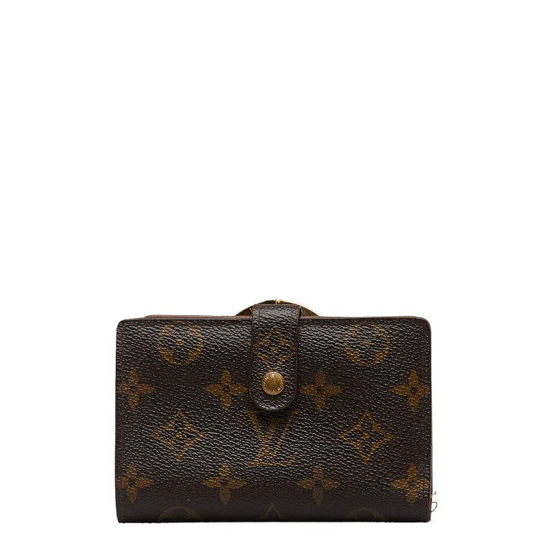 Louis Vuitton Monogram M61674 Double Folded Wallet PVC/Leather Brown