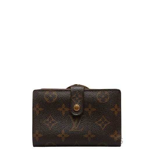 Louis Vuitton Monogram M61674 Double Folded Wallet PVC/Leather Brown