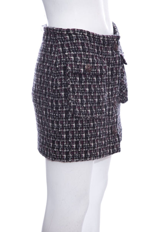 Chanel Purple Tweed Mini Skirt  SZ 36