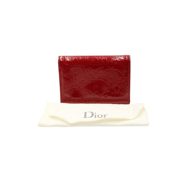 DIOR Red Oblique Patent Leather Wallet