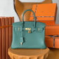 HM Birkin Nata Swift Dark Green For Women Gold Toned Hardware 11.8in/30cm