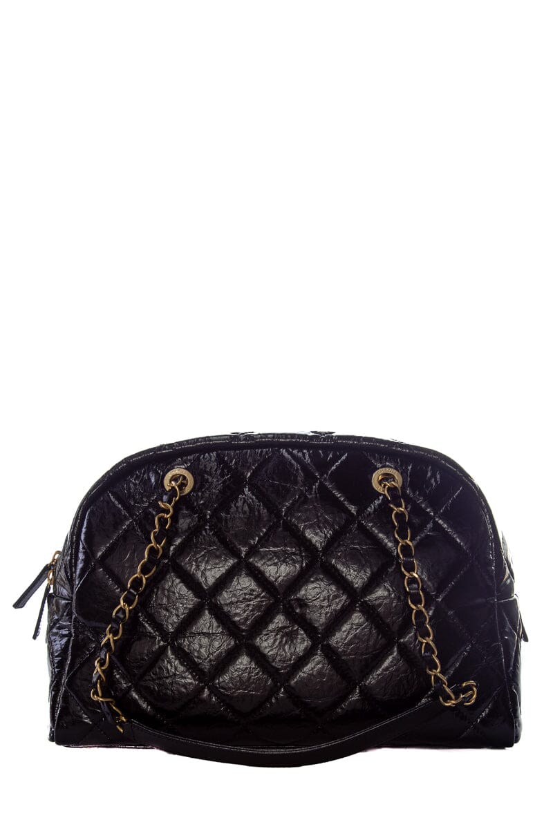 Chanel Black CC diamond Quilted Bowling GHW  Handbag ( 2023 Cruise)