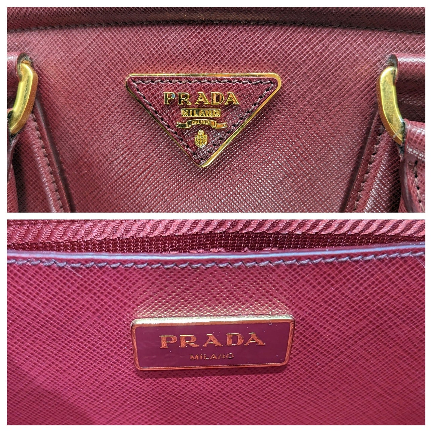 Prada Cerise Saffiano Lux Tote BN2412