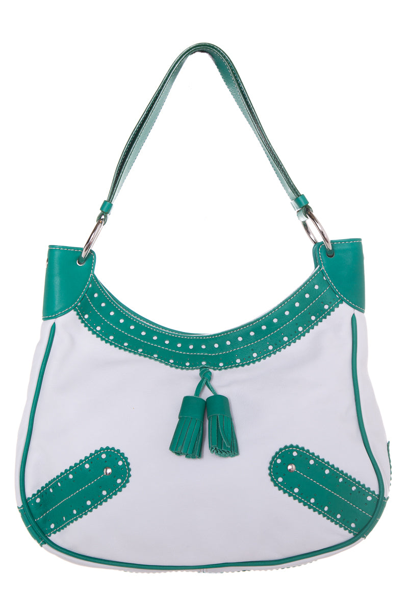 BBR Vintage White & Green Handbag