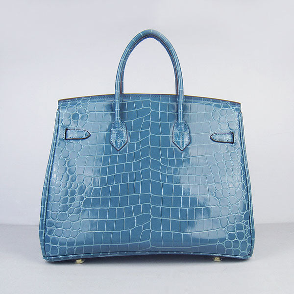 Hermes Birkin 6089 Crocodile Blue Bag