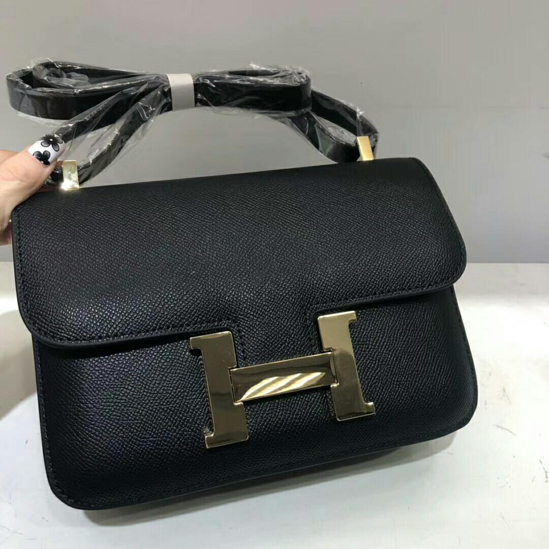 HM Constance 23 Epsom Black For Women, Womenâ€™s Handbags, Shoulder Bags 9in/23cm