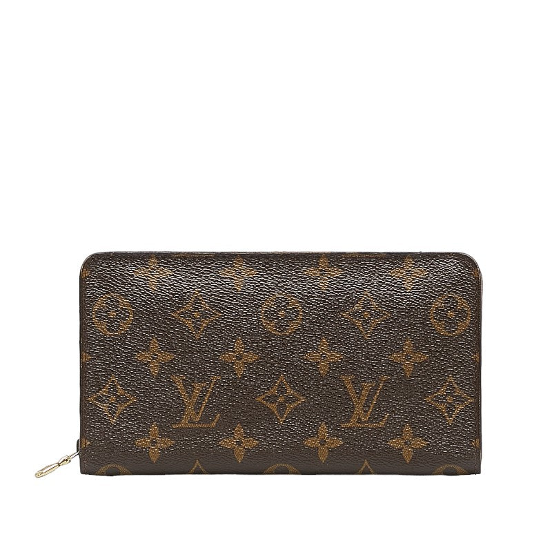 Louis Vuitton Monograms Portemoney Long Wallet Round Fassner M61727 Brown PVC Leather  Louis Vuitton