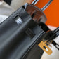 HM Birkin Black For Women Gold Toned Hardware 11.8in/30cm
