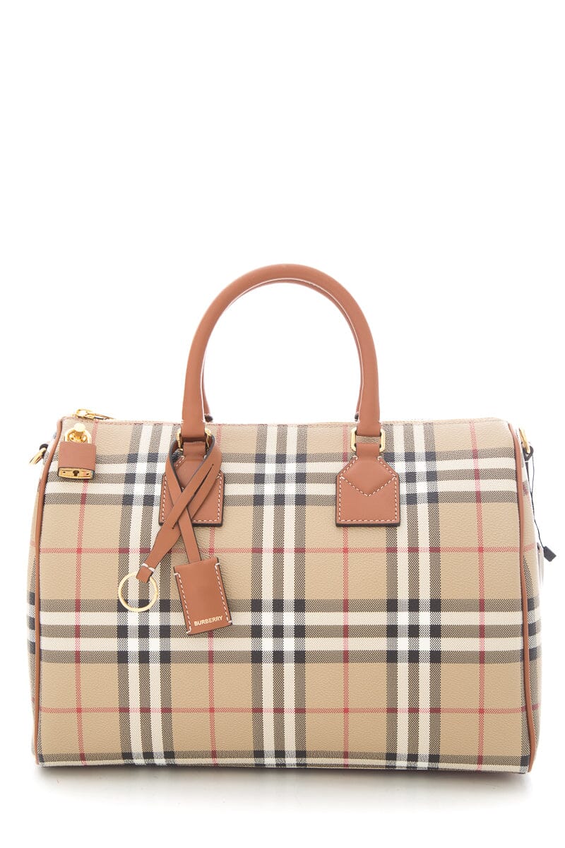 Burberry Plaid Bowling Handbag